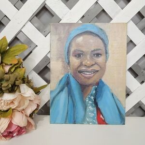Hand Painted Portrait of Woman Unsigned Original